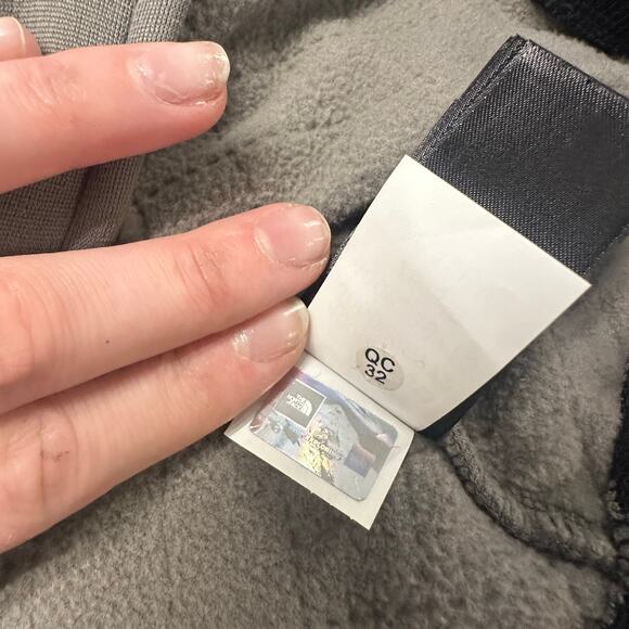 The North Face Gray Black Womens L Full Zip Diamond Quilted Fleece Lined Jacket - Picture 9 of 11